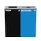Alpine Industries 58-Gallon 2-Stream Black Steel-Blue Recycling Bin Station ALP4450-BLK-KIT4 - alternate 1